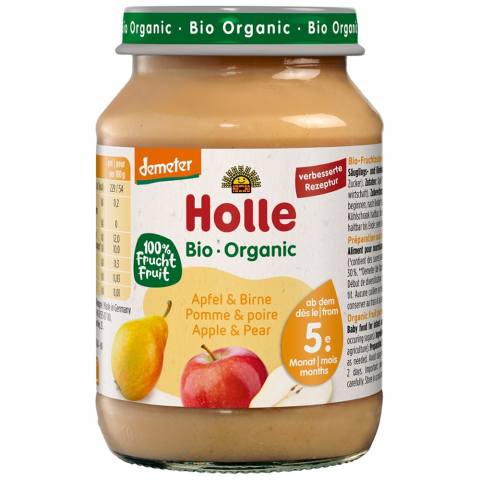 Alimente bio copii - Piure de mere si pere pentru copii, +5luni