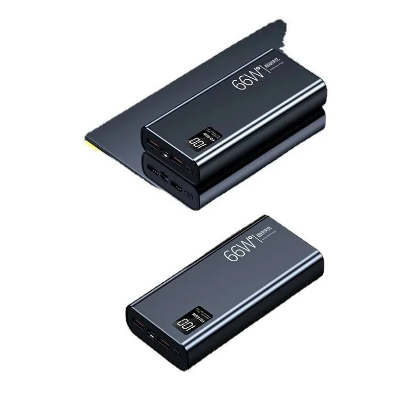 Baterii externe - Power Bank Smartix 66W, Incărcare rapida, 20 000 mAh, 3A, Display, 4 tipuri cabluri incluse iPhone, Android, PC, Typ-C, Pentru iPhone, iPod, Android, 15x7x2CM, Negru