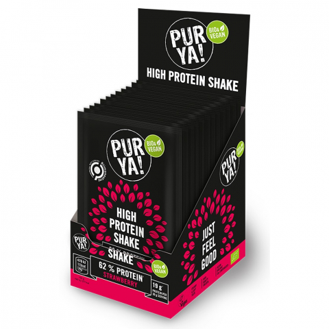 Produse BIO - Pudra proteica vegetala bio cu capsuni