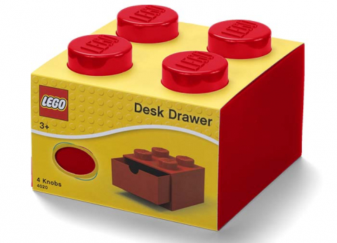 Cutii depozitare - Sertar de birou LEGO 2x2 rosu