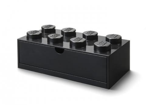 Cutii depozitare - Sertar de birou LEGO 2x4 negru