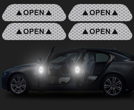 Autocolante avertizare - Autocolant avertizare luminoasa, anticoleziune OPEN reflectorizant