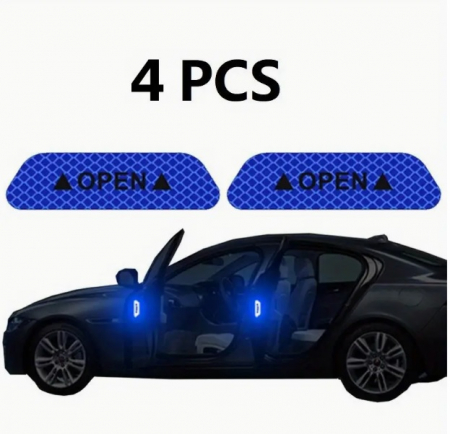 Autocolante avertizare - Autocolant avertizare luminoasa, anticoleziune OPEN reflectorizant