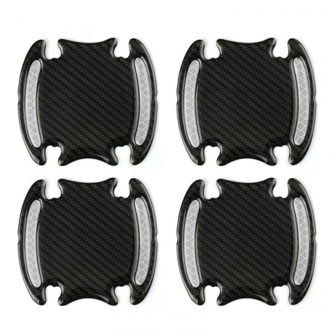 Set 4 buc autocolant protectie zgarieturi maner usa masina, reflectorizant, fibra de carbon [1]