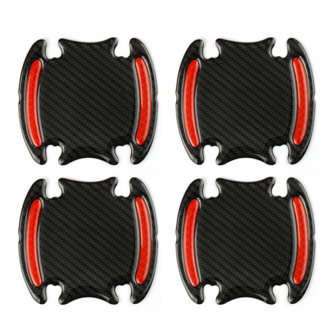 Set 4 buc autocolant protectie zgarieturi maner usa masina, reflectorizant, fibra de carbon [2]