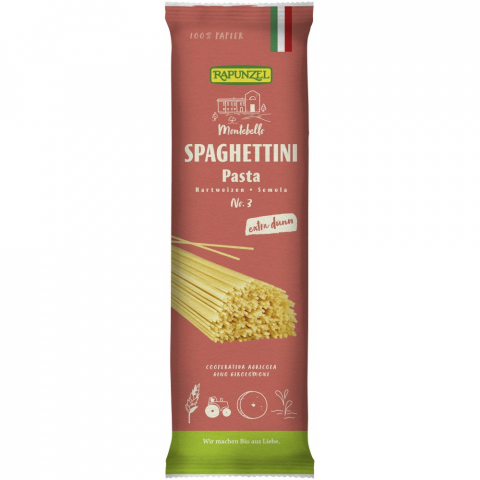 Paste bio din grau - Spaghetti semola bio extra subtiri
