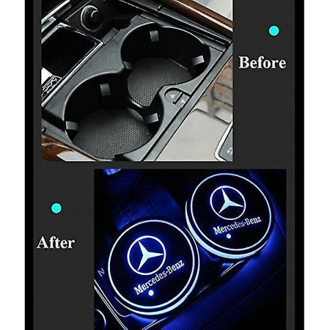 Suport auto pentru pahare cu lumina inteligenta LED cu logo AUDI [3]
