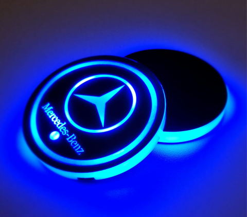 Suporti auto - Suport auto pentru pahare cu lumina inteligenta LED cu logo Mercedes