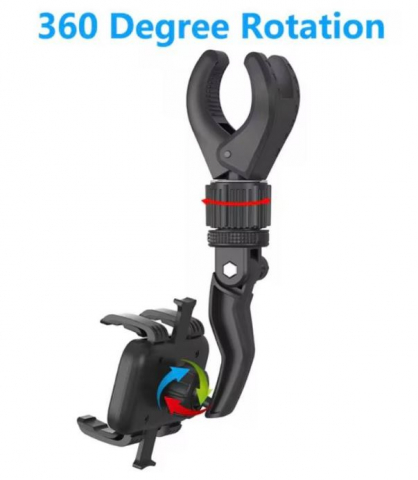 Suport auto rotativ universal cu clema pentru telefon mobil, Rotatie 360° , Neg [1]