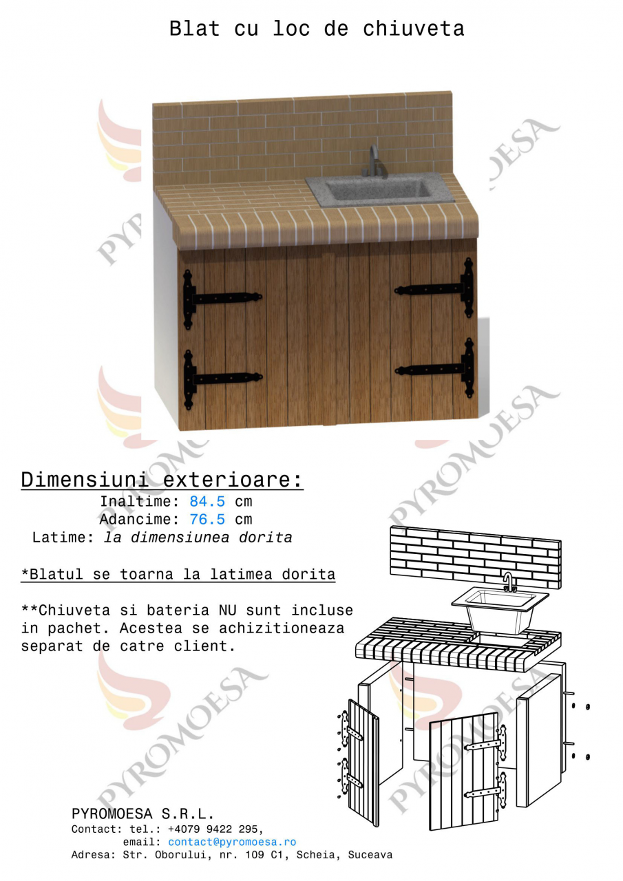 Blat de lucru (pret/m) – cu loc de chiuveta [3]