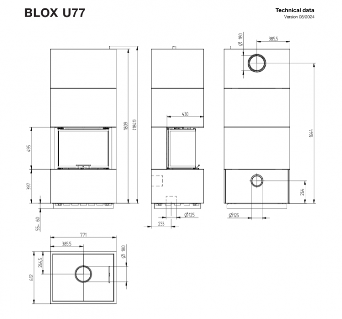BLOX U77 UKA 35/60/35/50Sh - SEMINEU MODULAR CU ACUMULARE SAU CONVECȚIE [2]