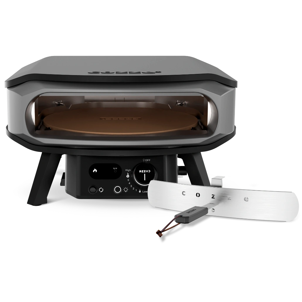 Cuptor pizza pe gaz Cozze PREMIUM 42.5cm - piatra rotativa pentru pizza, termometru digital si lumina LED + REGULATOR [3]