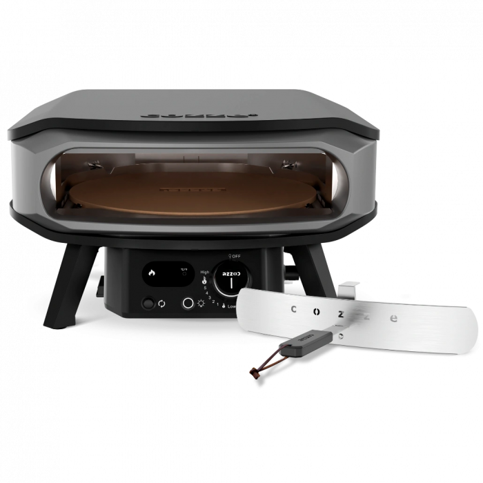 Cuptor pizza pe gaz Cozze PREMIUM 42.5cm - piatra rotativa pentru pizza, termometru digital si lumina LED + REGULATOR [1]