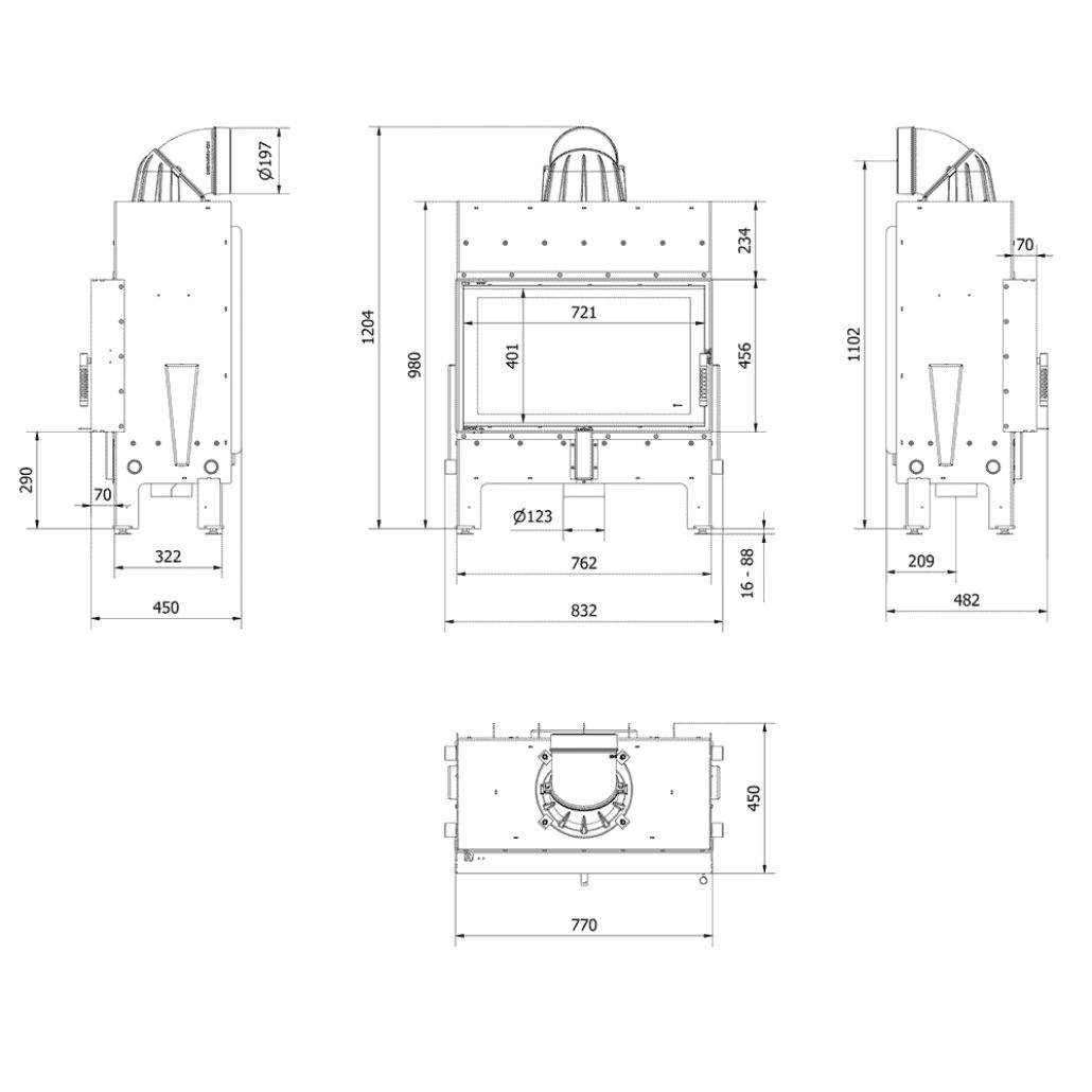 FOCAR OȚEL FLOTEK M 10KW STICLA STANGA - Pachet Simplu [3]