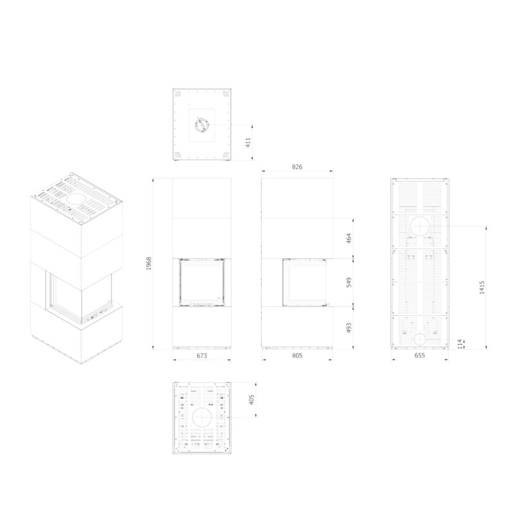 Focar modular NBC 8kW L - Fokos Grafite [6]