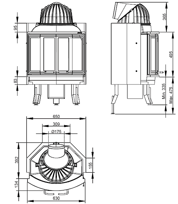 Focar samota cu geam rotund NI 25 Bifold [2]