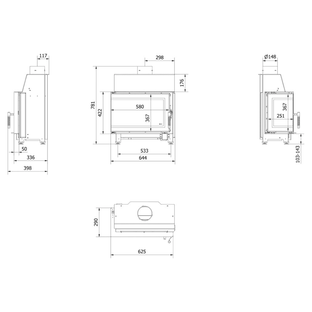 SIMPLE S Modern 7-8kw Sticla Stanga fara stalp [11]