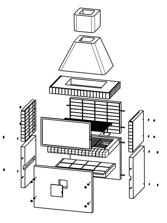 Gratar de gradina cu afumătoare – 105 cm [2]