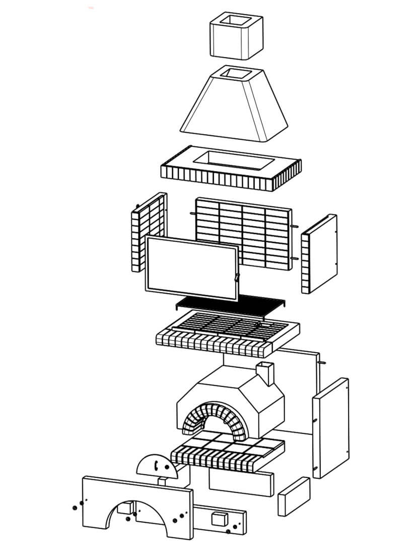 Gratar de gradina cu afumătoare + cuptor – 105 cm [2]