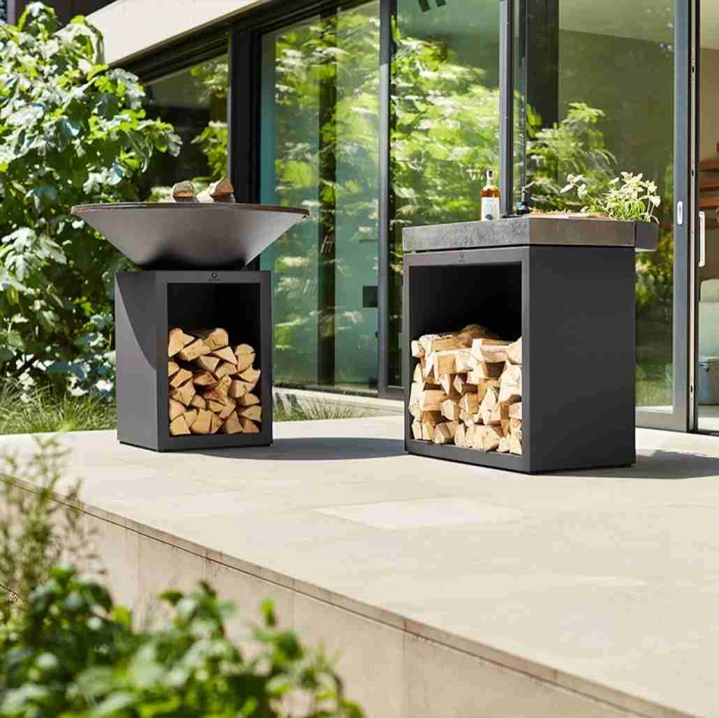 Gratar OFYR Negru 100 SD cu vatra de gatit pe lemne [2]