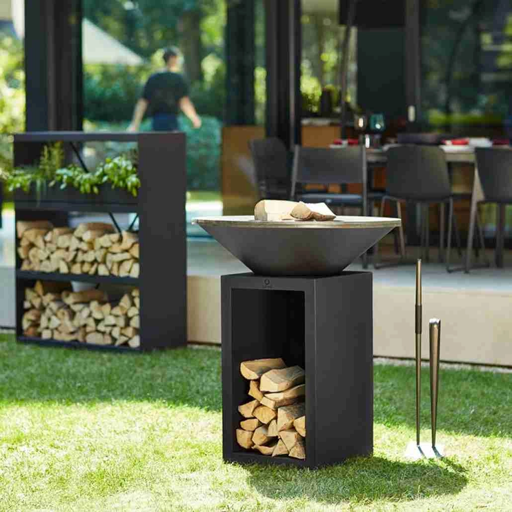 Gratar OFYR Negru 100 SD cu vatra de gatit pe lemne [3]