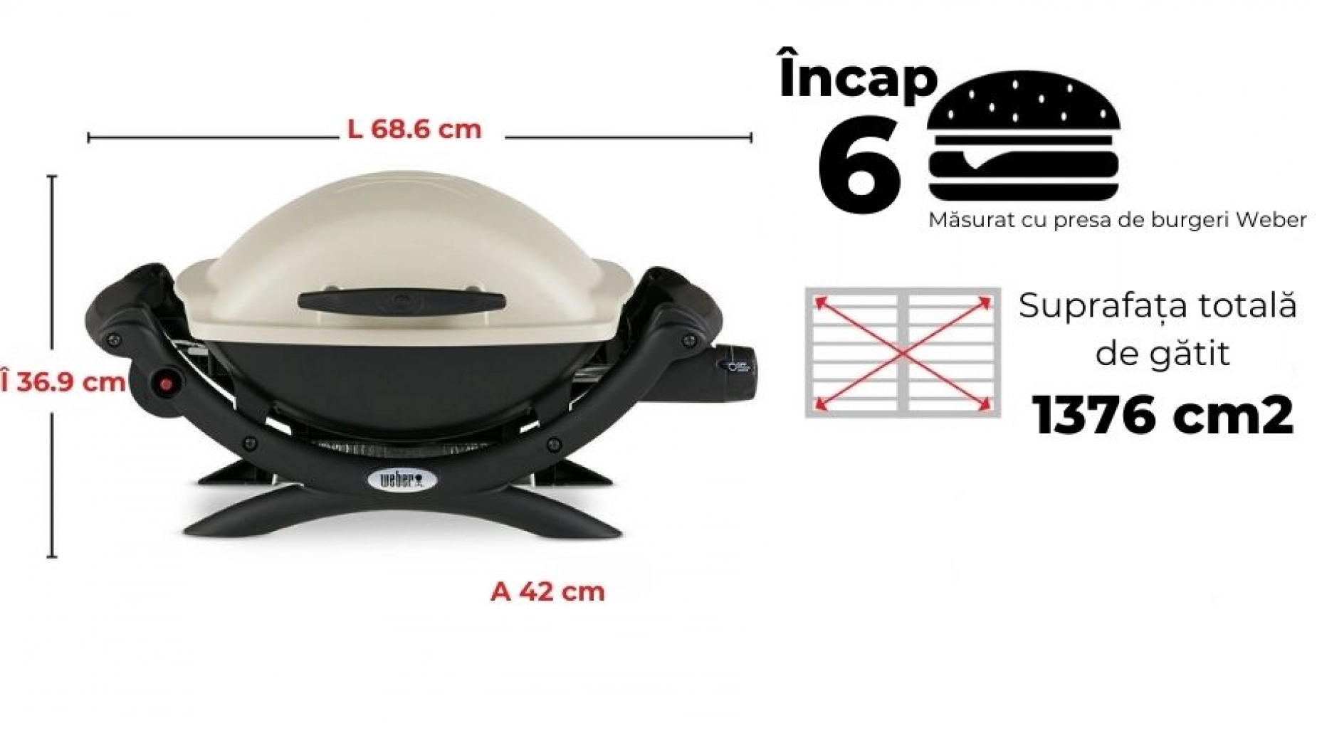 Gratar pe gaz Weber Q1000 - Gri [7]