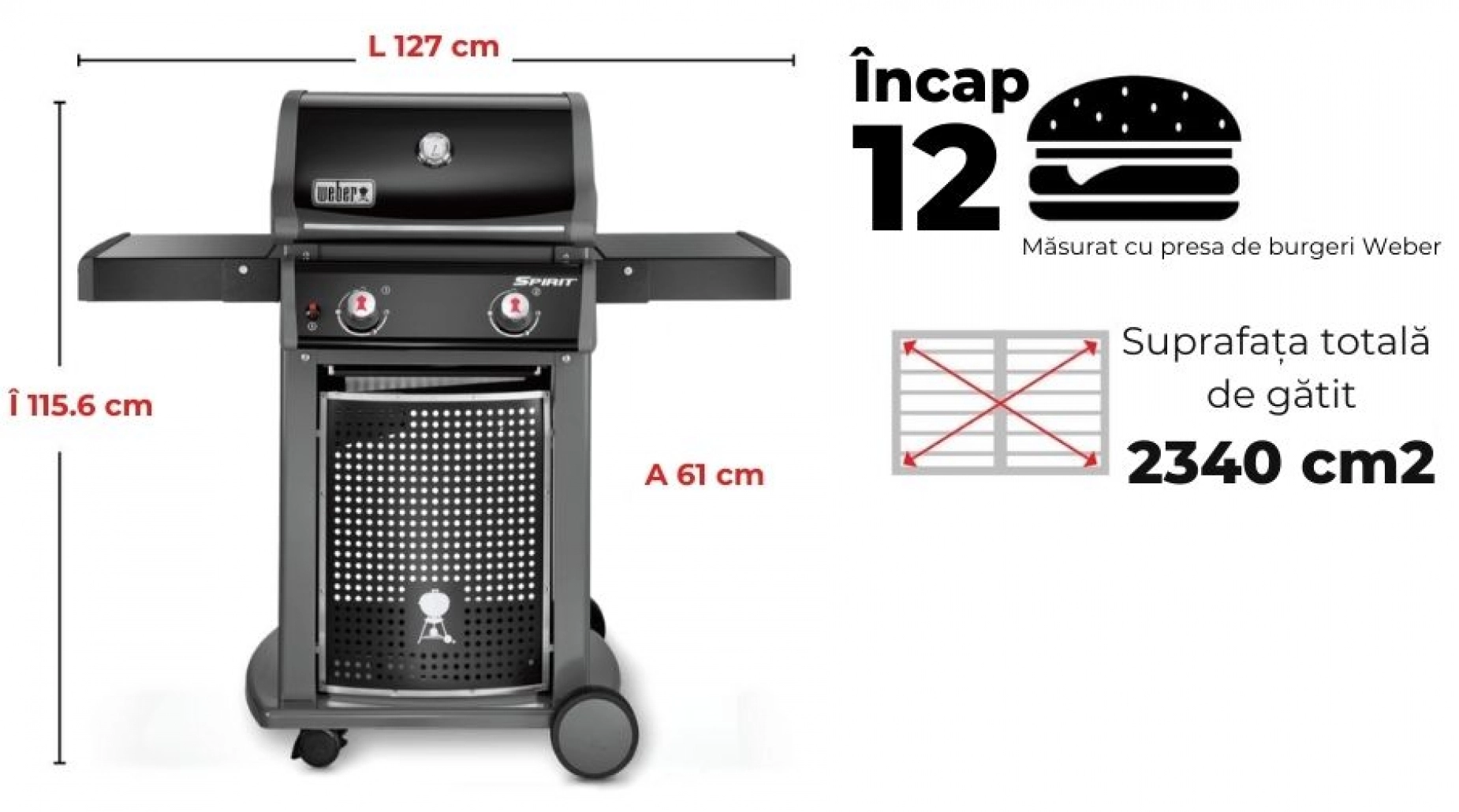 Gratar pe gaz Spirit Classic E-210 + Regulator [4]