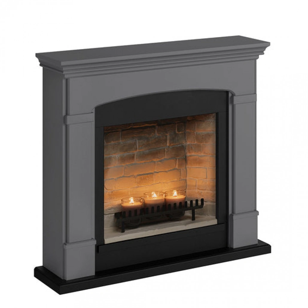 Helmi Solid Grey Semineu cu lumanari ZenFlame [2]