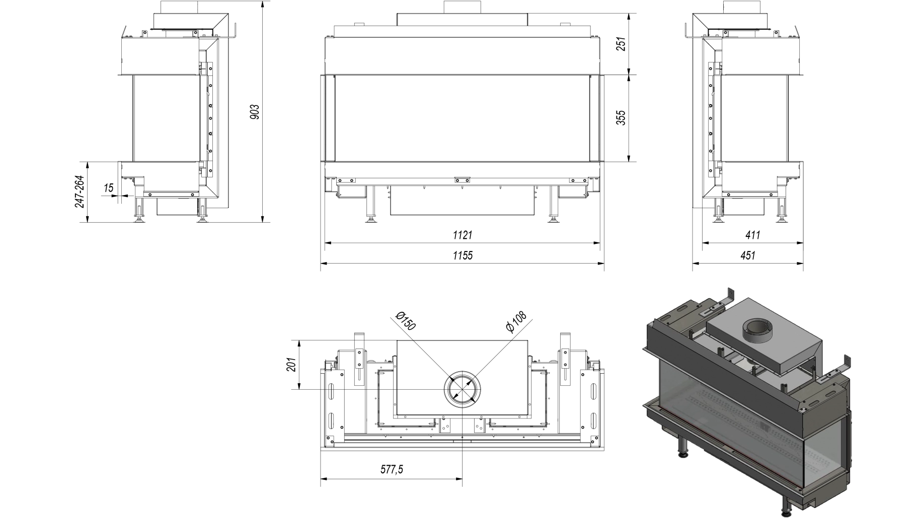 L100 Sticla Stanga + Dreapta - GPL (butelie) G31 - 100cm [2]