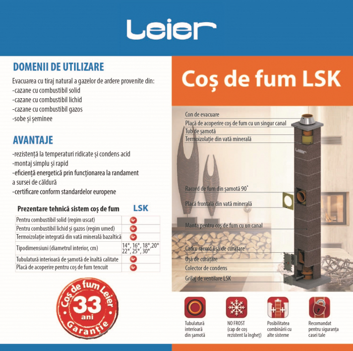 Horn ceramic Lerier LSK profesional ieftin pentru seminee, sobe, centrale [4]