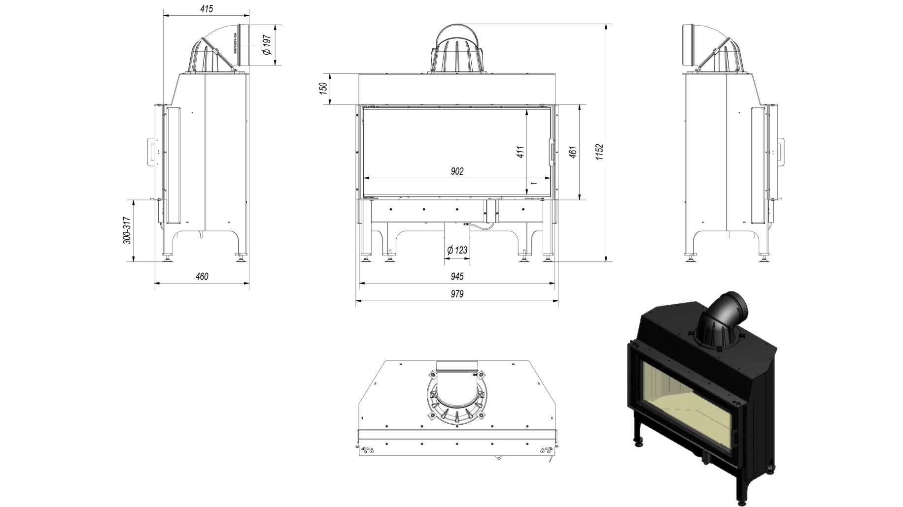 Focar N140 oțel + samota PRO [6]