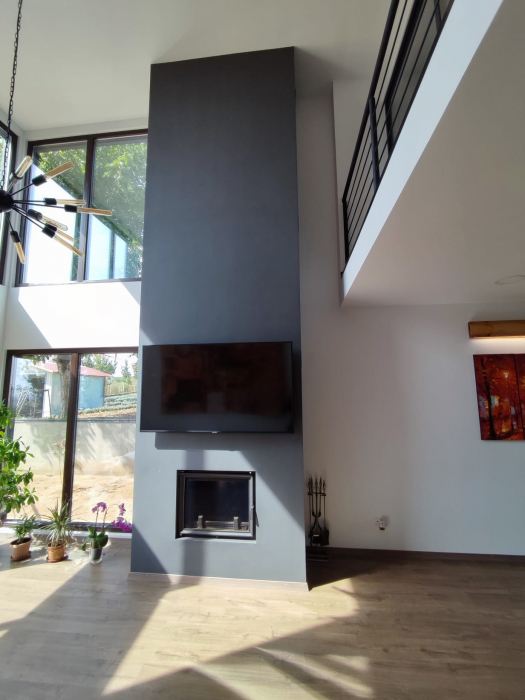 Semineu înalt TURN - focar fontă montat în living înalt GALATI [2]