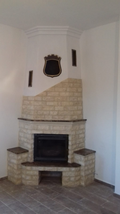 Semineu Rustic pe colt cu focar din fonta de 16KW [1]