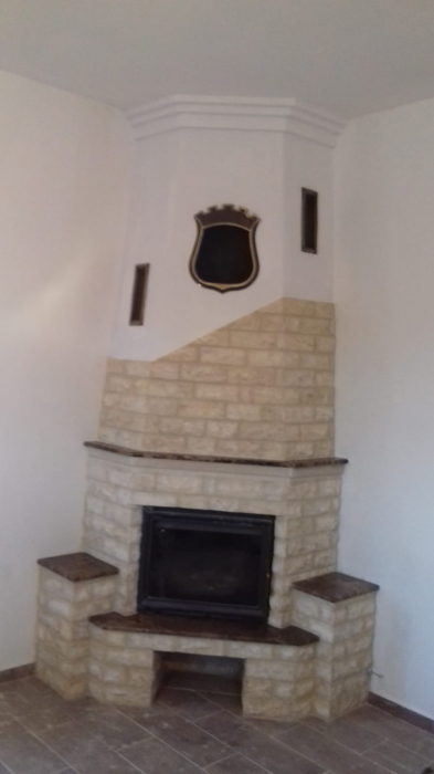 Semineu Rustic pe colt cu focar din fonta de 16KW [3]