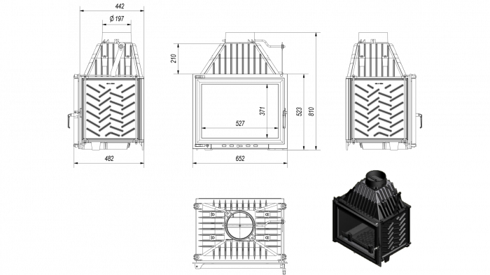 Șemineu complet 16KW pe colț model SILVIA [5]