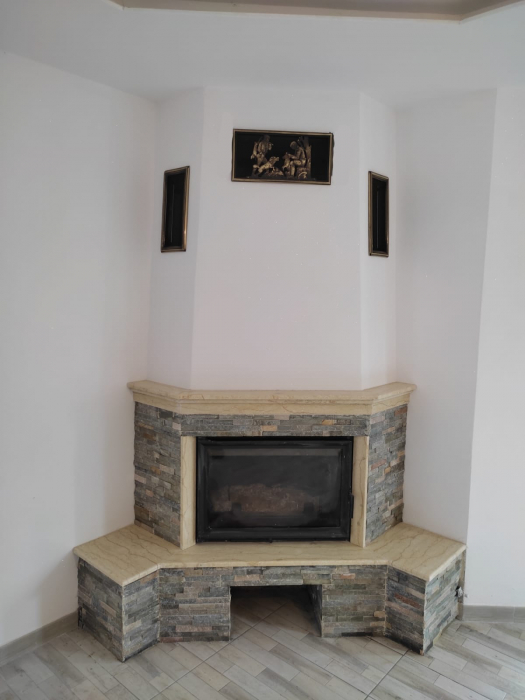 Semineu Rustic pe colt placat cu piatra BACĂU [2]