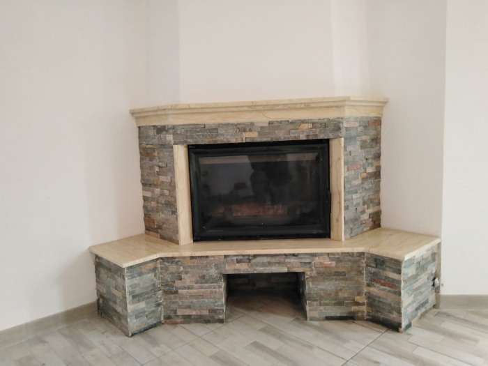 Semineu Rustic pe colt placat cu piatra BACĂU [3]