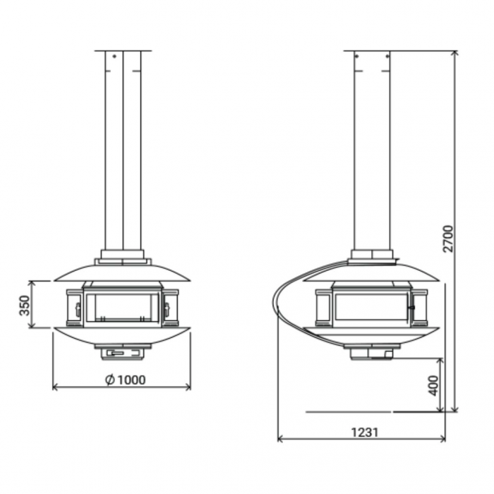 Semineu suspendat Fancy cu sticla [3]
