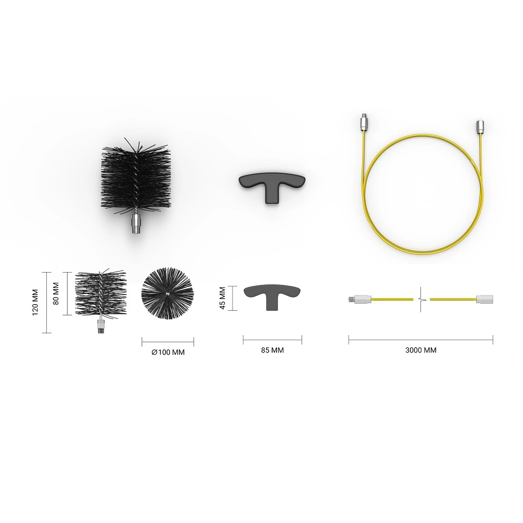 Set curatare tubulatura peleti - 3m lungime perie fi100 [2]