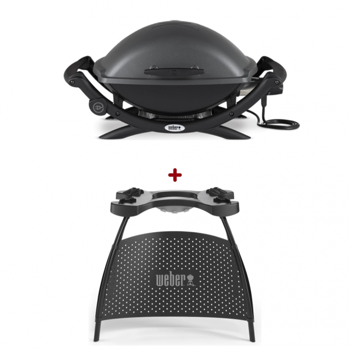 Set Gratar Electric Weber Q 2400 - Antracit + suport cu piciore [1]