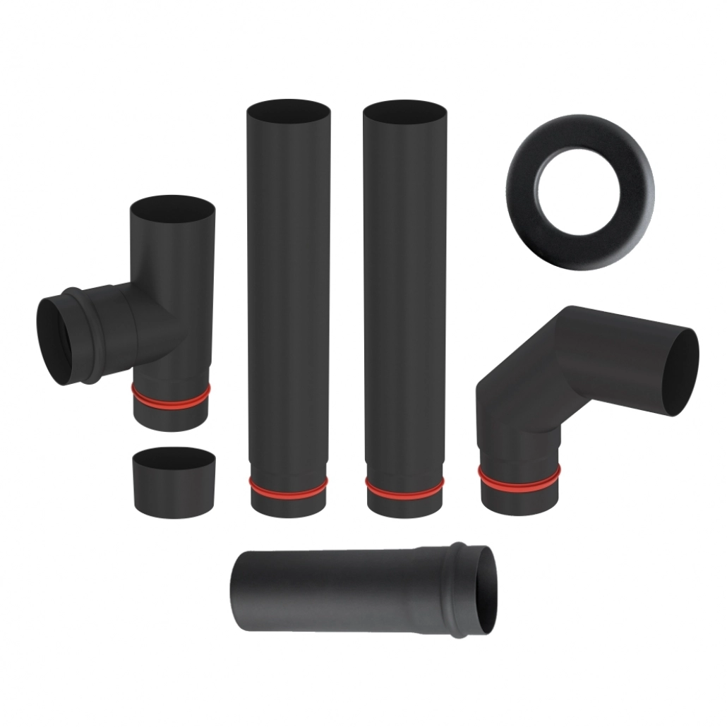 Set tubulatura peleti - fi100 + prelungire racord 50cm [2]