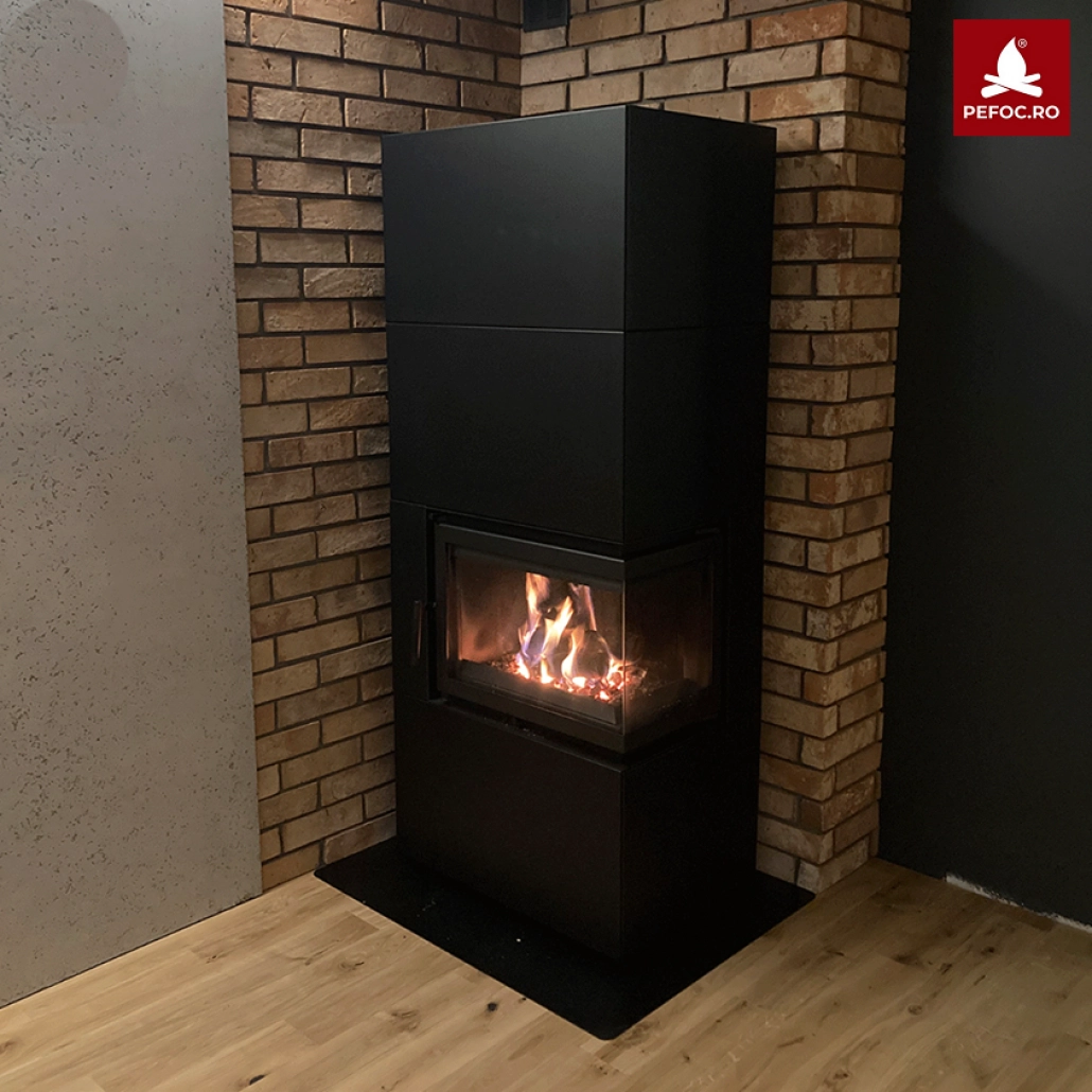 SIMPLE BOX dreapta negru - semineu complet [2]