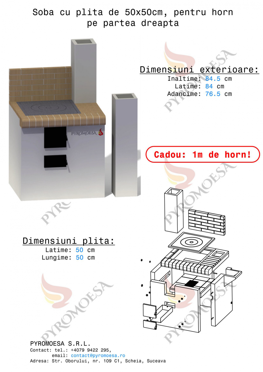 Soba cu plita de 50x50cm [3]