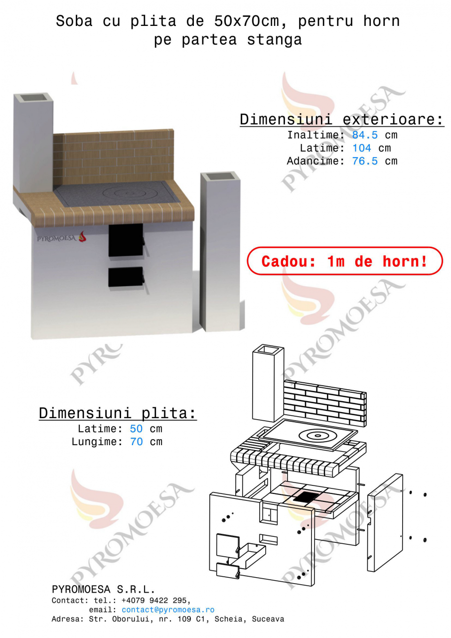 Soba cu plita de 50x70cm [4]