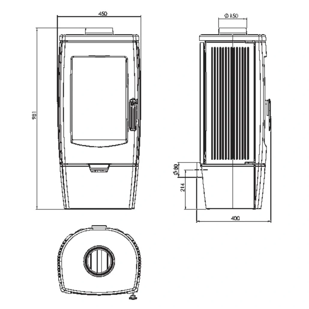 Soba de fonta GALA Negru - 8kW [4]