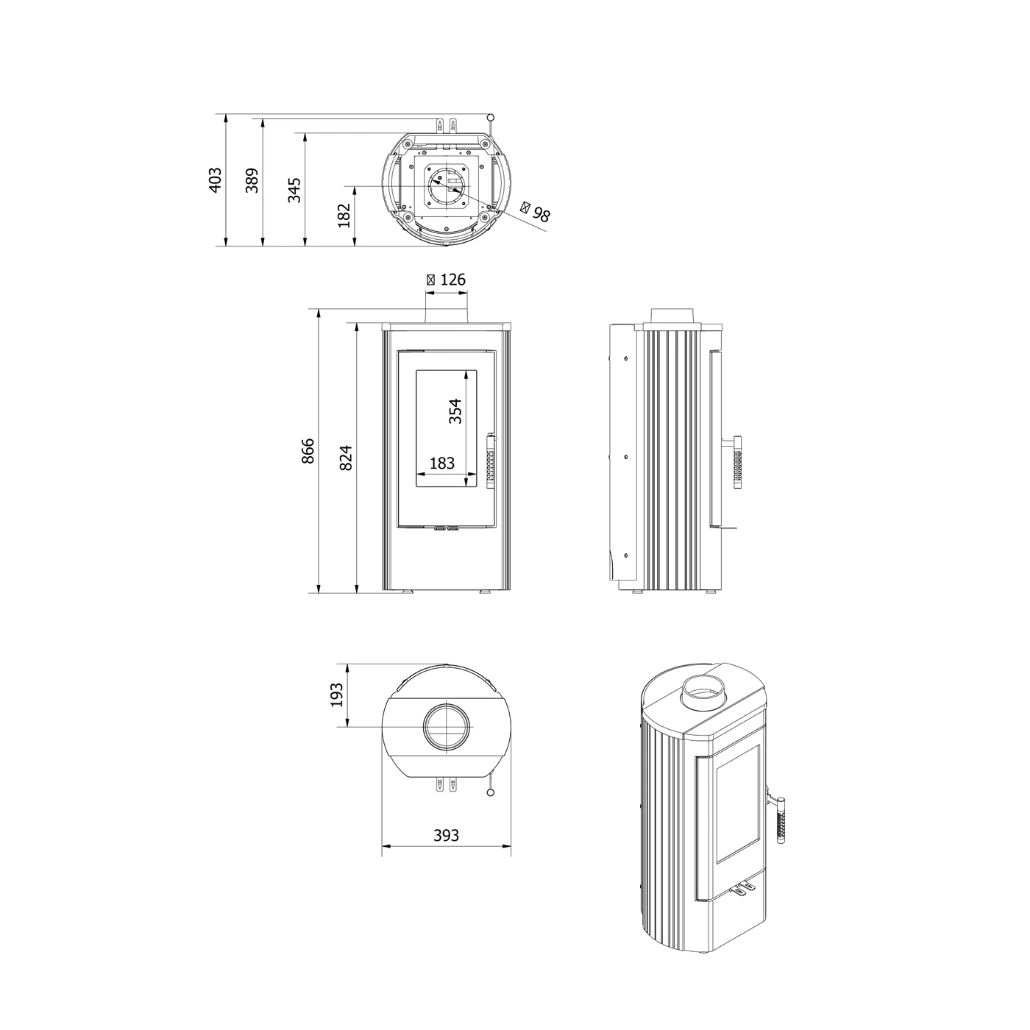 Soba de fonta K12 / 102kg / 6kW - 82.5 % A+ [10]