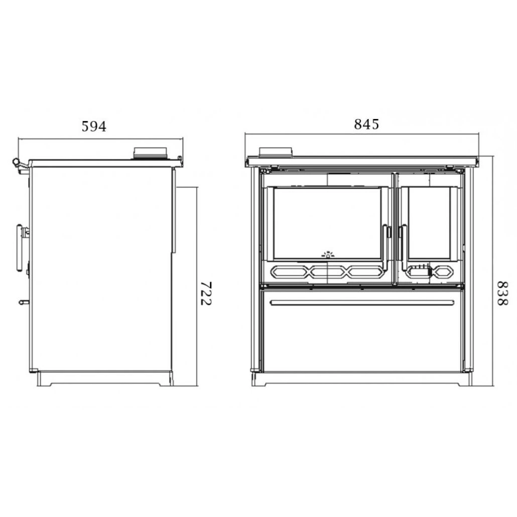 Soba de gatit PLAMEN 850 Rosu - 8kW - racord stanga [5]