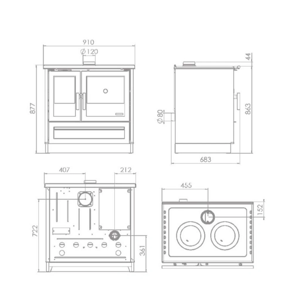 Soba de gatit PLAMEN 910 Alb - 9kW [4]