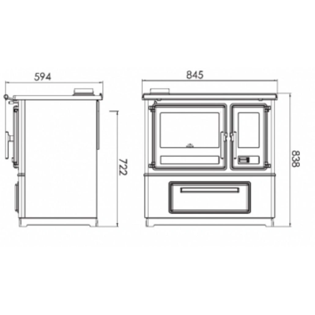 Soba de gatit SLAVONAC N Negru - 8kW - racord stanga [6]