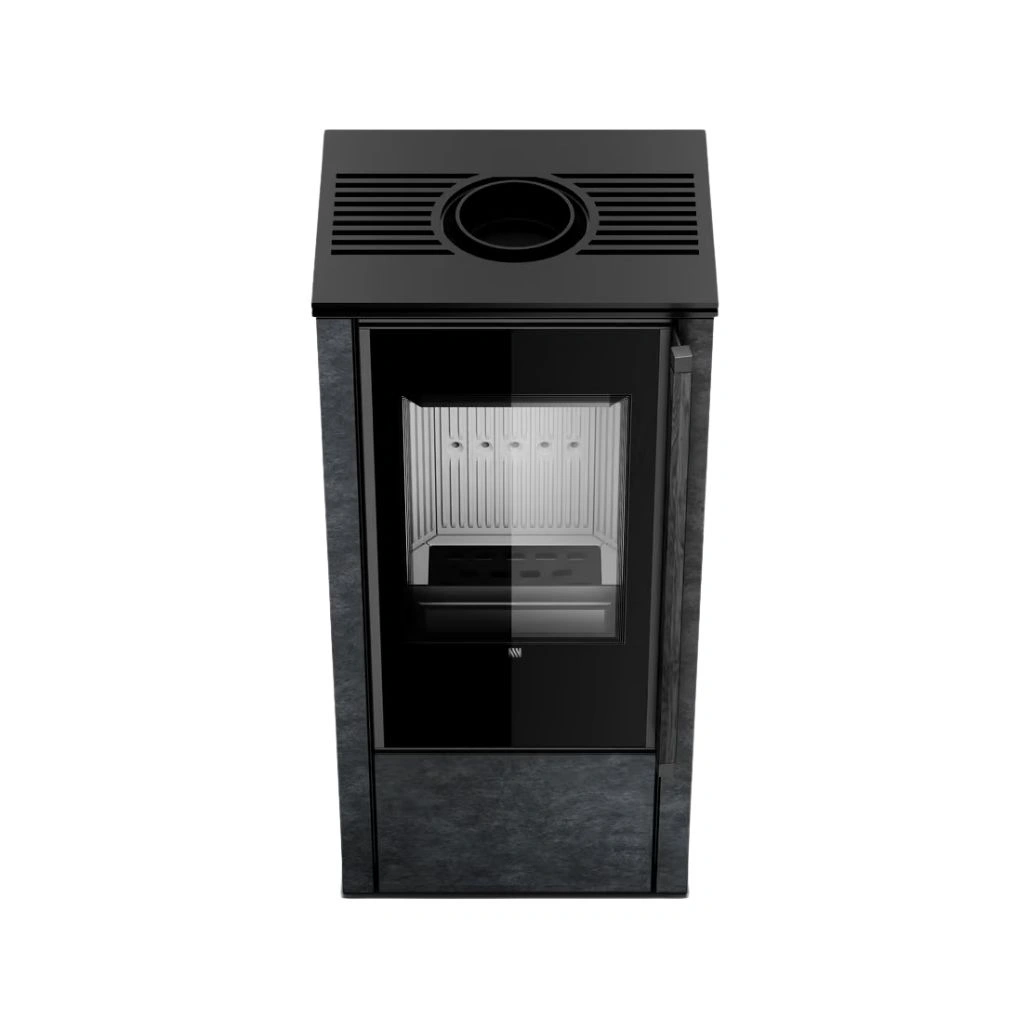 Soba din otel cu finisaj quartz - Grafit - maner lemn negru [5]